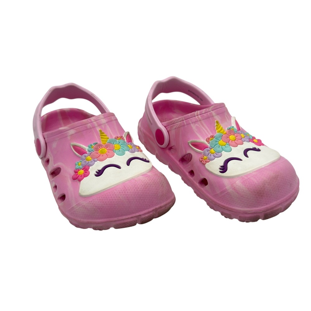 Kids Unicorn Clogs Pink Slip-On Shoes Size K10 Toddler Play Shoes